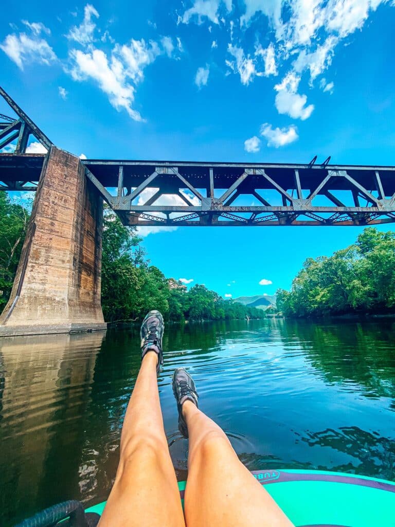 Point-of-view photo tubing down the James River